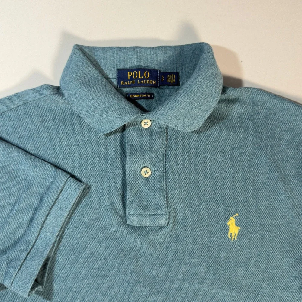 Polo Ralph Lauren Polo Shirt Kids Small Blue Excellent Custom Slim Fit Cotton